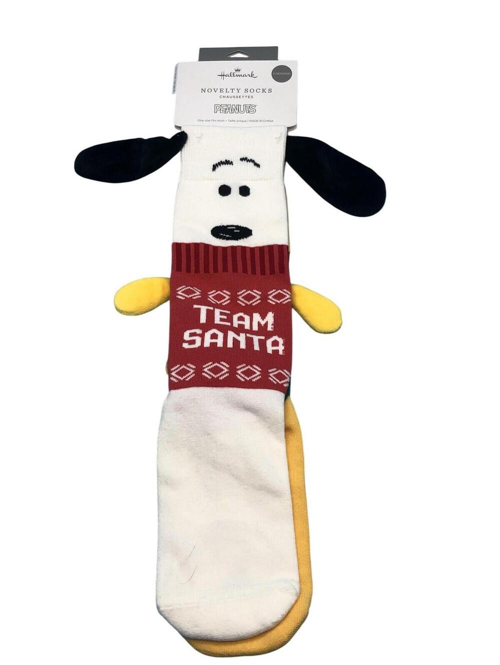 Hallmark Socks Womens One Size Multicolor Peanuts Snoopy Woodstock Christmas